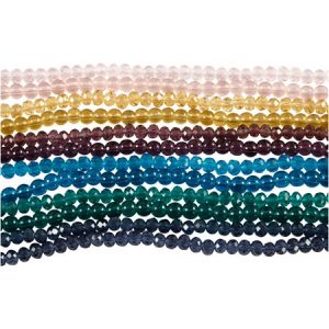 Image de Creotime Assortiment de perles rondes et à facettes - 4 mm - 540 pcs