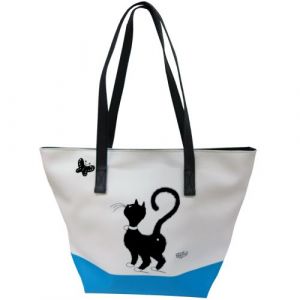Grand sac Blanc et Bleu Les Chats de Dubout