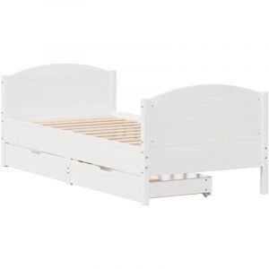 VidaXL Cadre de lit sans matelas blanc 90x190 cm bois de pin massif