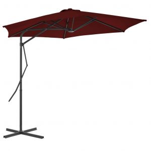 VidaXL Parasol d'extérieur avec mât en acier Rouge bordeaux 300x230 cm