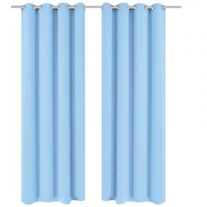 VidaXL Rideau avec ?illets métalliques 2 pcs 135 x 175 cm Turquoise