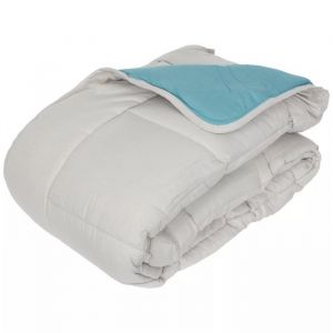Toison D'or - Couette chaude Bicolore Gamme Microfibre Cocoon Non feu - Norme nf en iso 12952 toutes dimensions Cocoon Galet Lac - 140 x 200 cm pour