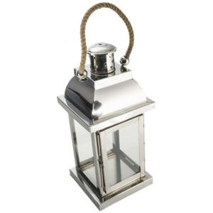 Image de Provence Outillage Lanterne inox et verre 38x18x18cm - KOOPMAN