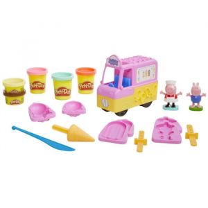 Hasbro Play-Doh Peppa Pig et le camion de glaces, avec Peppa, George et 5 pots de pate a modeler dès 3 ans