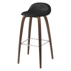 Gubi Tabouret 3d Bar Stool Base En Bois (Black - Hirek Et Noyer Américain)