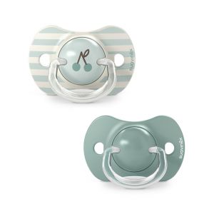 Suavinex Lot de 2 Sucettes Symétriques SX Pro Birdies Vert - 18 Mois +