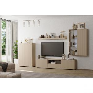 Meuble TV en Panneau de particules Bois blanc