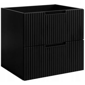 Rodan Armoire de salle de bain suspendue - 60 cm - Noir - Fa&ccedil;ades &eacute;l&eacute;gantes en MDF - Armoire suspendue avec tiroirs - Meubles de salle de bain