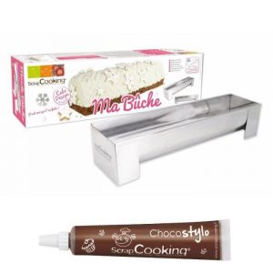 Scrapcooking Moule en inox pour bûche de Noël + 1 Stylo chocolat offert