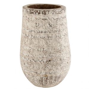 Image de Cac Pot en Bois Design "Maya" 100cm Blanc Prix