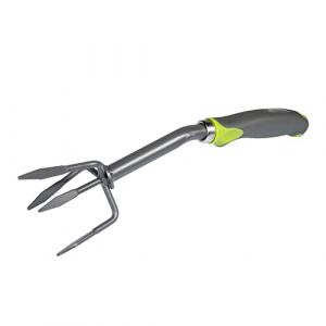 Image de BMI Griffe 4 dents, à Fleur en acier avec revêtement antirouille, et manche ergonomique bimatière Soft Touch, jardinage