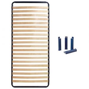 Pack sommier 20 lattes 90x190cm + pieds bleus