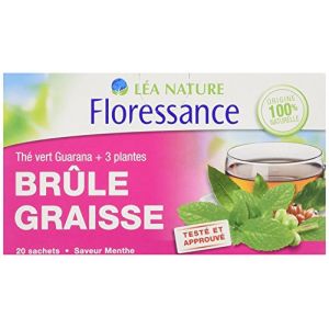 Image de Floressance Brûle Graisse - Thé vert guarana + 3 plantes, 20 sachets