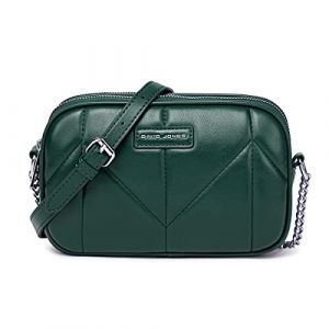 David Jones Petit Sac Bandoulière Télephone 2 Compartiments Cuir PU Femme - Vert
