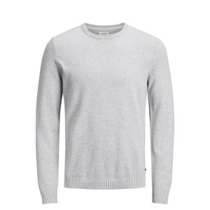 Jack & Jones Jjebasic Knit Crew Neck Noos Pull, Gris Light Grey Melange, XX-Large Homme