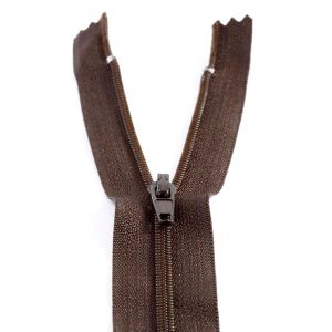 Creavea Fermeture fine nylon non séparable - Marron foncé - 18 cm