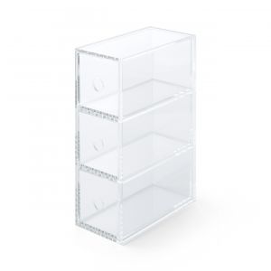 Bo&icirc;te acrylique 3 tiroirs L8.6X P17X H25.2cm