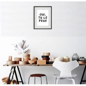 Shot Cadre Photo Oui tu le peux 30x40cm avec P e Partout Tableau Bois Verre (NOIR)