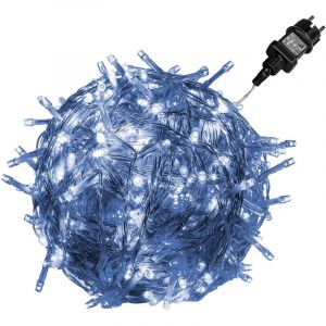 Image de Voltronic - Guirlande lumineuse led, int&eacute;rieur et ext&eacute;rieur, IP44, choix du mod&egrave;le et de la couleur, 100 led, blanc froid