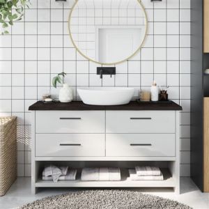 VidaXL Comptoir de salle de bain gris foncé 120x40x4 cm bois traité