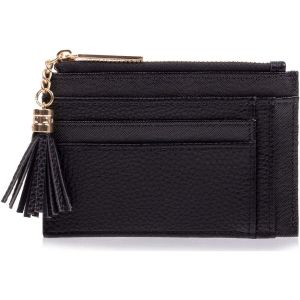 Isotoner Portefeuille Porte-cartes Femme zipp&eacute; Noir