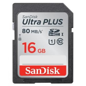 Sandisk SDSDUSC-016G-GN6 - Carte m&eacute;moire ultra PLUS SDHC 16 Go