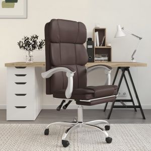 VidaXL Fauteuil inclinable de bureau Marron Similicuir - Marron