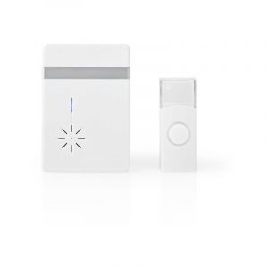 Nedis Kit de sonnette sans fil - Alimentation par pile - 36 mélodies - Blanc et aluminium
