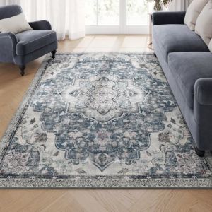Tapis pour chambre 160 x 230 cm lavable en machine gris tourterelle