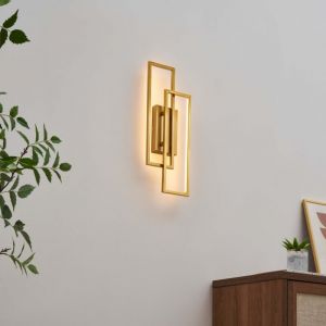 Kosilum Applique double rectangle laiton 50 cm &eacute;clairage indirect - Torello