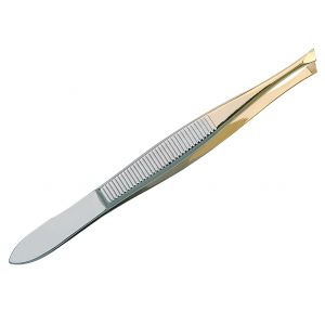 Estipharm Pince à épiler biais bout doré