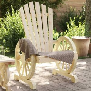 VidaXL Chaise de Jardin AdiRondack, Fauteuil avec Dossier, Siège avec Accoudoirs, Meuble de Terrasse Patio Extérieur, Bois de Sapin Massif