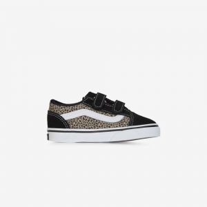 Vans Old Skool V Noir/leopard - B&eacute;b&eacute; -