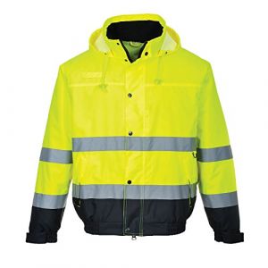 Portwest Blouson haute visibilit&eacute; S266 jaune et marine 100% polyester taille L