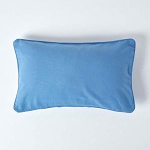 Housse de coussin uni Bleu foncé, 30 x 50 cm - Bleu foncé - Homescapes