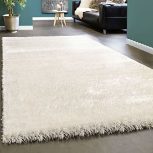 Tapis Shaggy Haut Poil Long Poil Légèrement Mêlé En Crème 60x100 cm - Paco Home