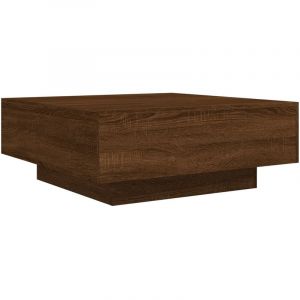 VidaXL Table basse avec lumières LED chêne marron 80x80x31 cm