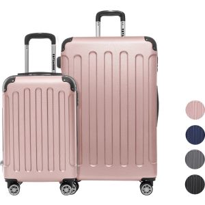 TRVLMORE Set de valises - 2 pièces - 38L (bagage à main) + 110L - Rose Gold