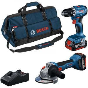 Bosch Combo Kit 2 outils 18 V GSR + GWS + 2x4,0 Ah + GAL Professional