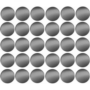 Cyclingcolors 30x Cache vis adh&eacute;sif autocollant diam&egrave;tre 20mm bouchon trou meuble table chaise maison, gris m&eacute;tallique brillant