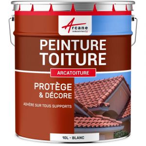 Arcane industries Peinture toiture, tuile, ciment et terre cuite - 10 l Blanc