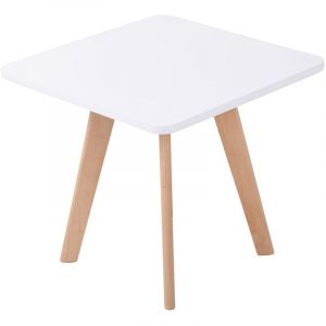 Image de CLP Table d'appoint angulaire Almeria avec Plateau en MDF et Pieds en Bois de hêtre blanc eckig