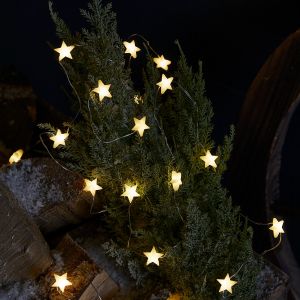 Lights4Fun Guirlande Micro LED 50 Étoiles en Gomme Blanche
