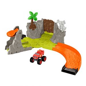 Fisher-Price Nickelodeon HRB31 Blaze Slam & Soar Blaze Circuit chargé d'action avec 3 possibilités de démarrage et 3 cibles de Destruction pour Enfants à partir de 3 Ans