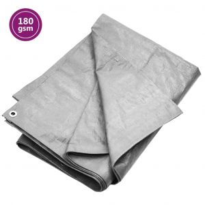 VidaXL Bâche 180 g/m² 8x10 m Gris PEHD
