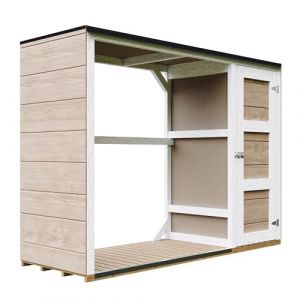 Abri à bûches extérieur 75x217xh159cm abri à outils 1,09m²+0.53m² terra brown