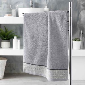 Image de Serviette de Toilette Jacquard "Belina" 50x90cm Gris Prix