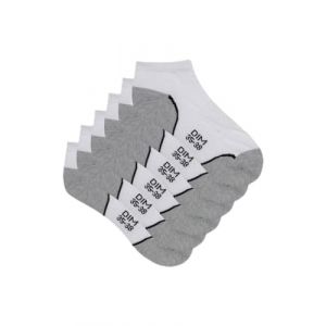 DIM Socquettes Courtes Sport Impact Léger Femme x3, Blanc/Gris Talon Pointe, 35-38