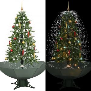 VidaXL Arbre de Noël neigeux avec base de parapluie Vert 170 cm