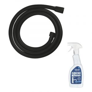 Grohe Flexible de douche VitalioFlex Trend 1750 mm noir mat + nettoyant GrohClean - Noir